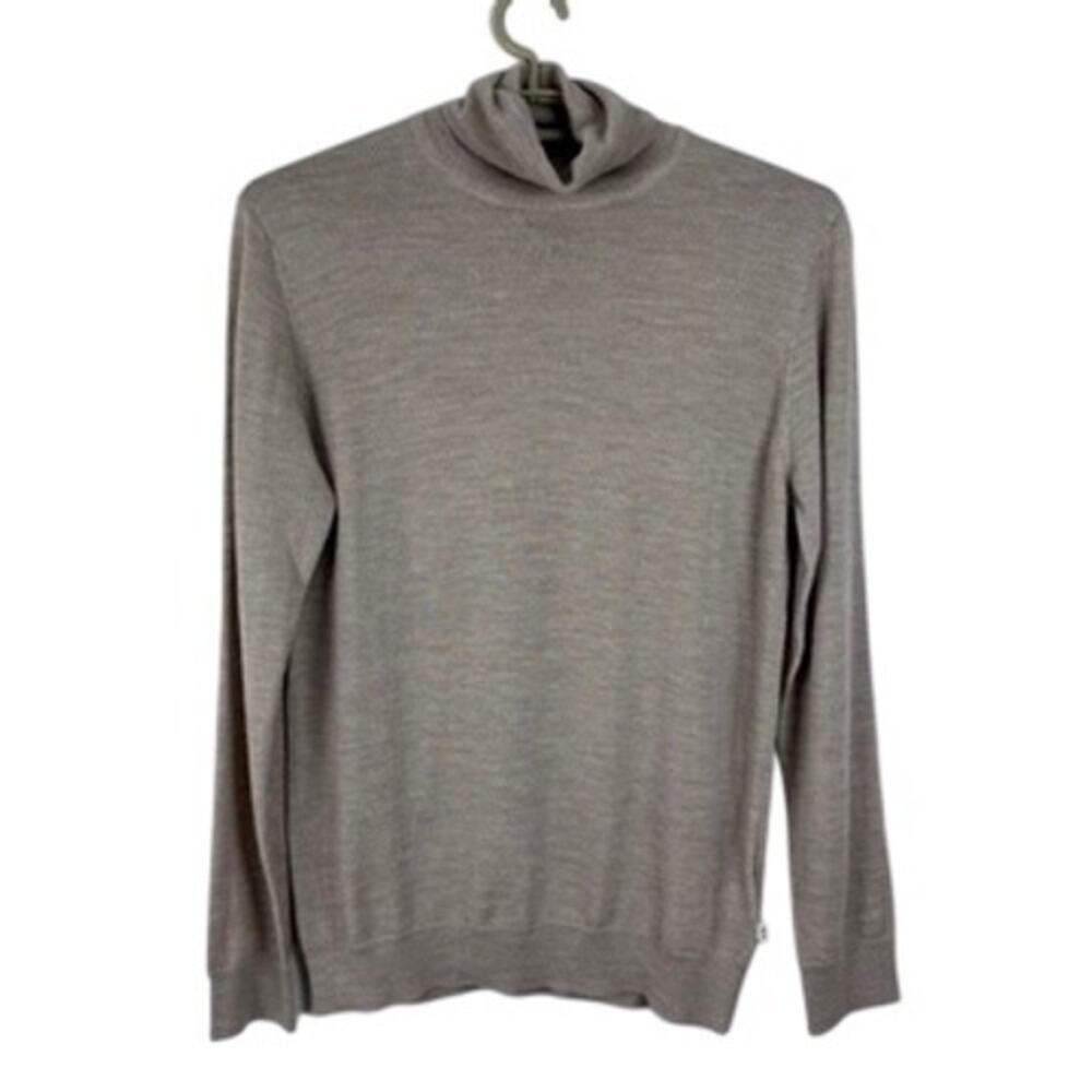NN.07 Richard 6630 Mens Beige Extra Fine Merino Wool Turtleneck Sweater Italy